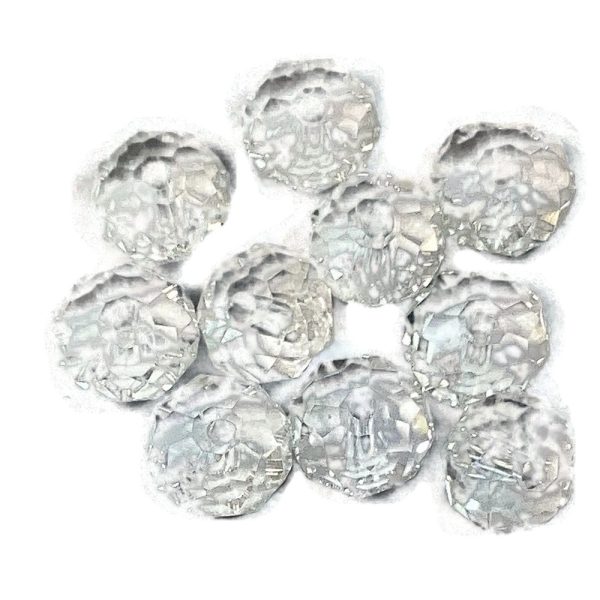 8mm White Crystal Rondelle Bead