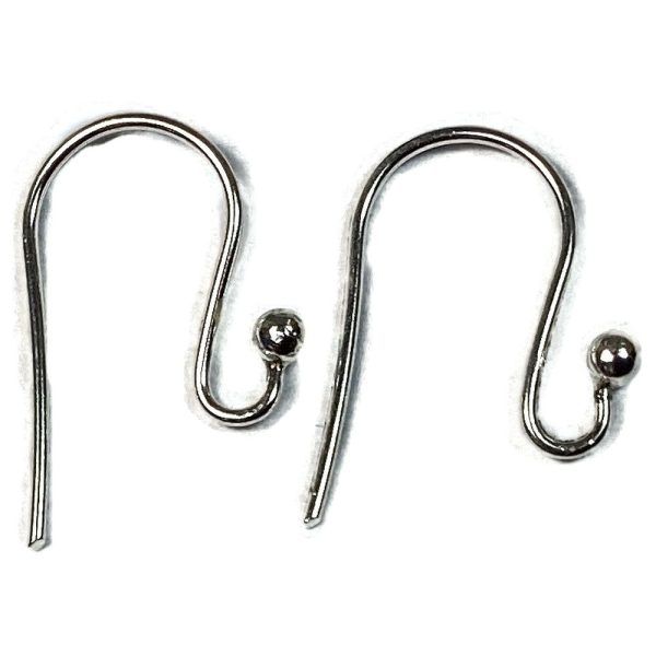 Sterling Silver Sheherds Crook With 2mm Ball Earwires